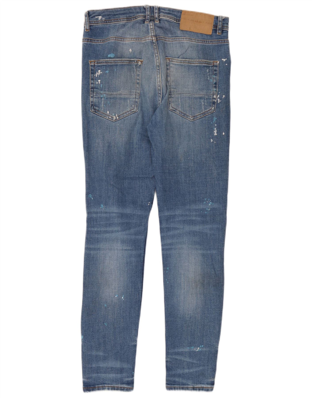 Zara Jean slim en détresse pour homme EU 38 Small W30 L30 Bleu Coton
