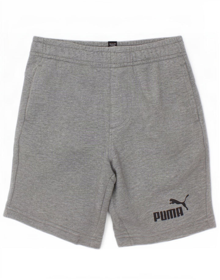Puma Short de Sport Garçon 7-8 Ans Gris Coton