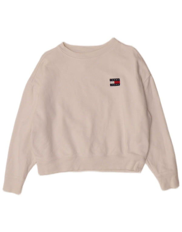 Tommy Hilfiger Sweat-shirt surdimensionné pour femme UK 2 2XS Coton blanc