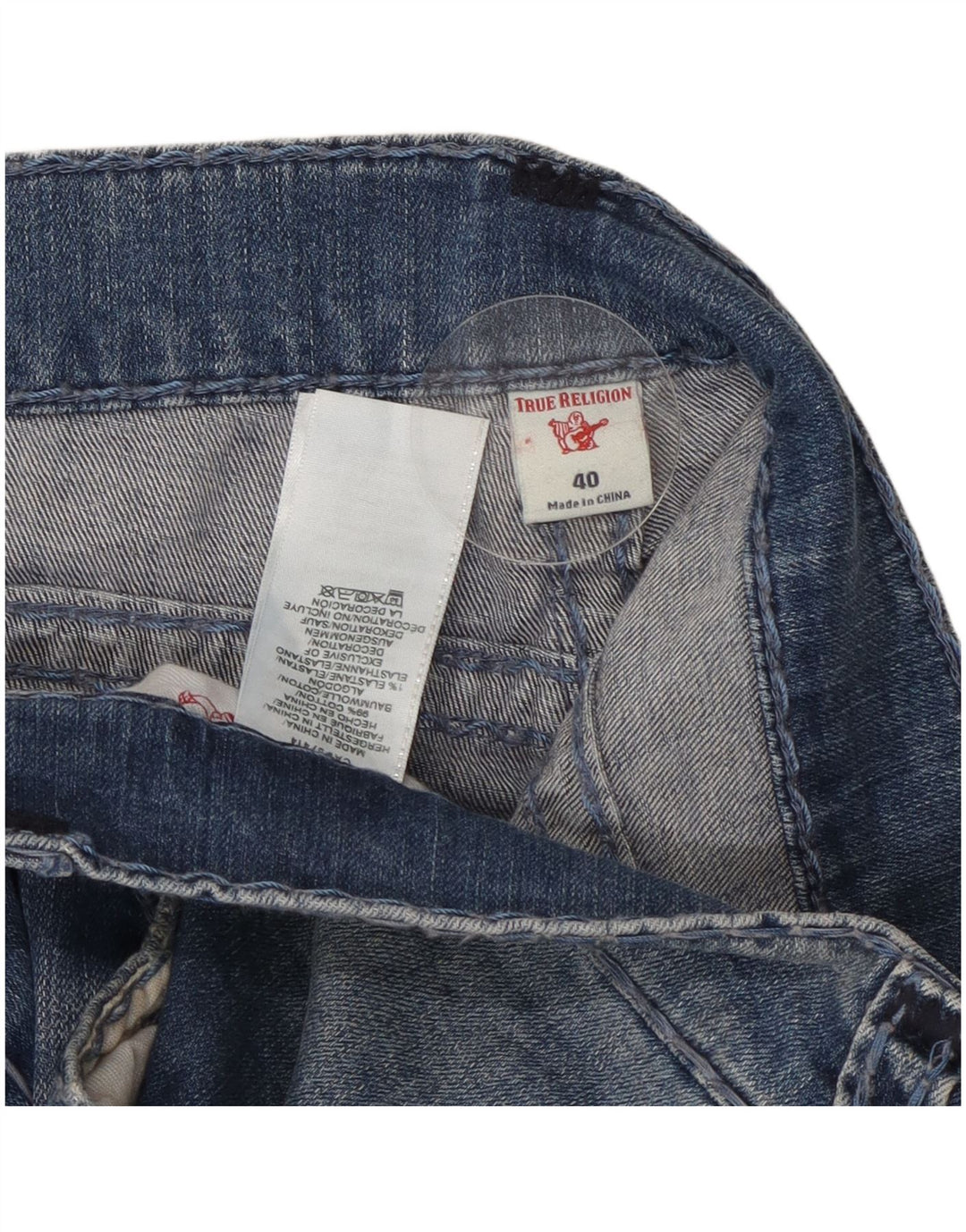 True Religion Jean Slim Homme W40 L31 Bleu Coton