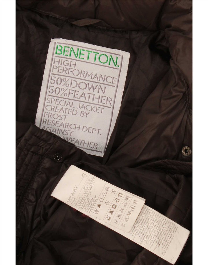 Benetton Veste matelassée à capuche IT 40 Small Marron Polyamide