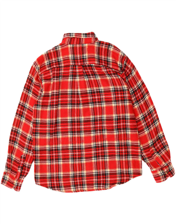 VINTAGE Mens Overshirt Shirt XL Red Check Acrylic Vintage Vintage and Second-Hand Vintage from Messina Hembry 