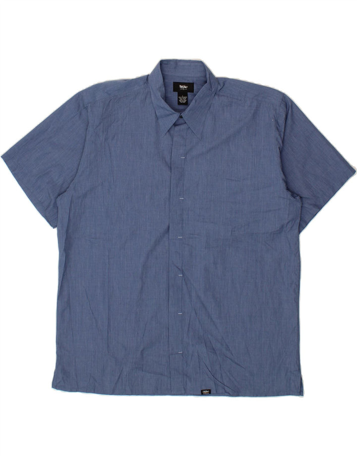 MOSSIMO Mens Short Sleeve Shirt Large Blue Cotton Vintage Mossimo and Second-Hand Mossimo from Messina Hembry 