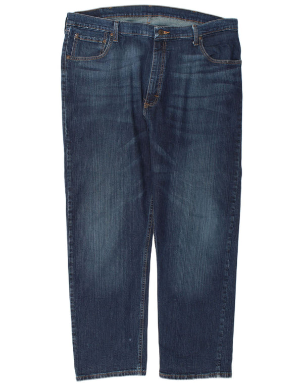 Wrangler Jean droit coupe décontractée pour homme W40 L30 Bleu marine en coton