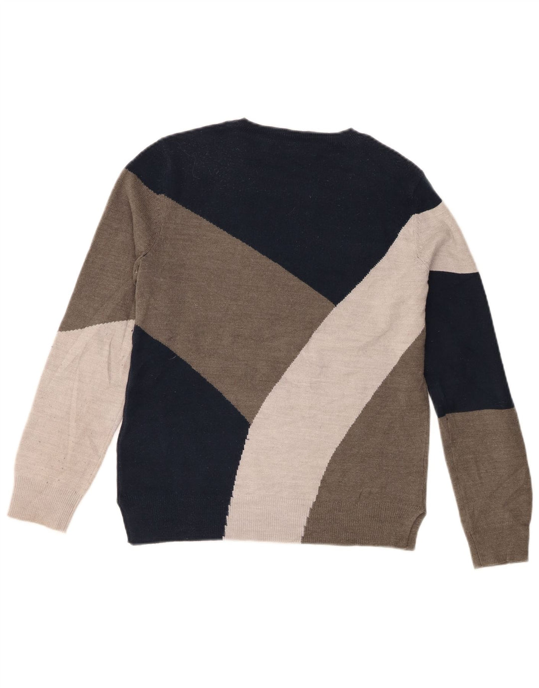 Marks & Spencer Pull ras du cou pour femme UK 8 Small Gris Colorblock