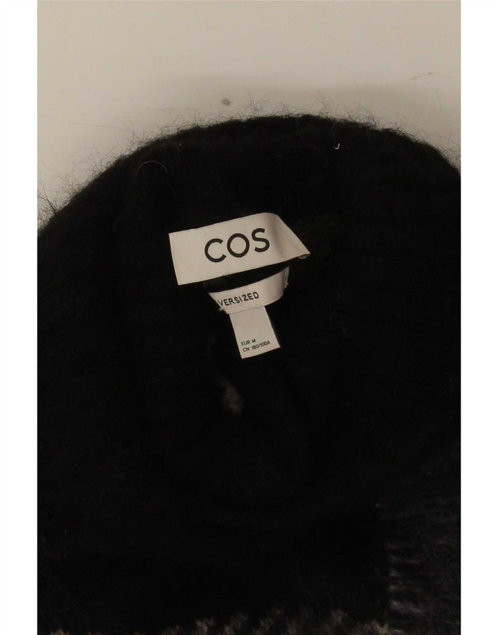 Cos Pull surdimensionné à col roulé pour femme UK 14 à carreaux noirs moyens