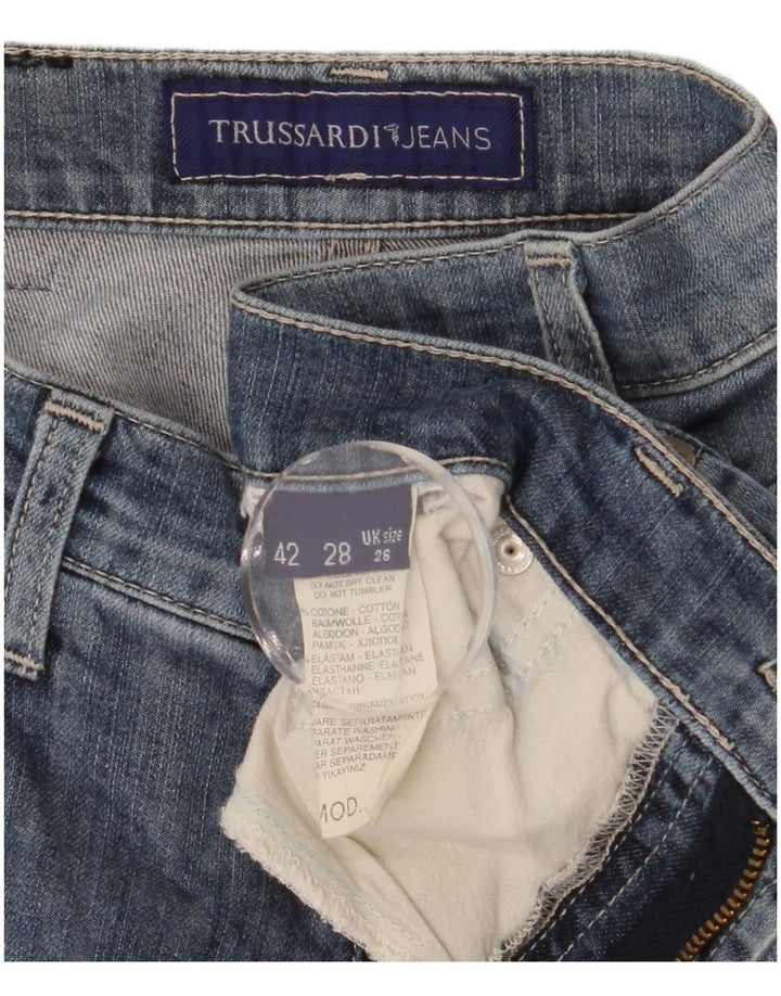 TRUSSARDI Jean Droit Femme W26 L30 Bleu Coton
