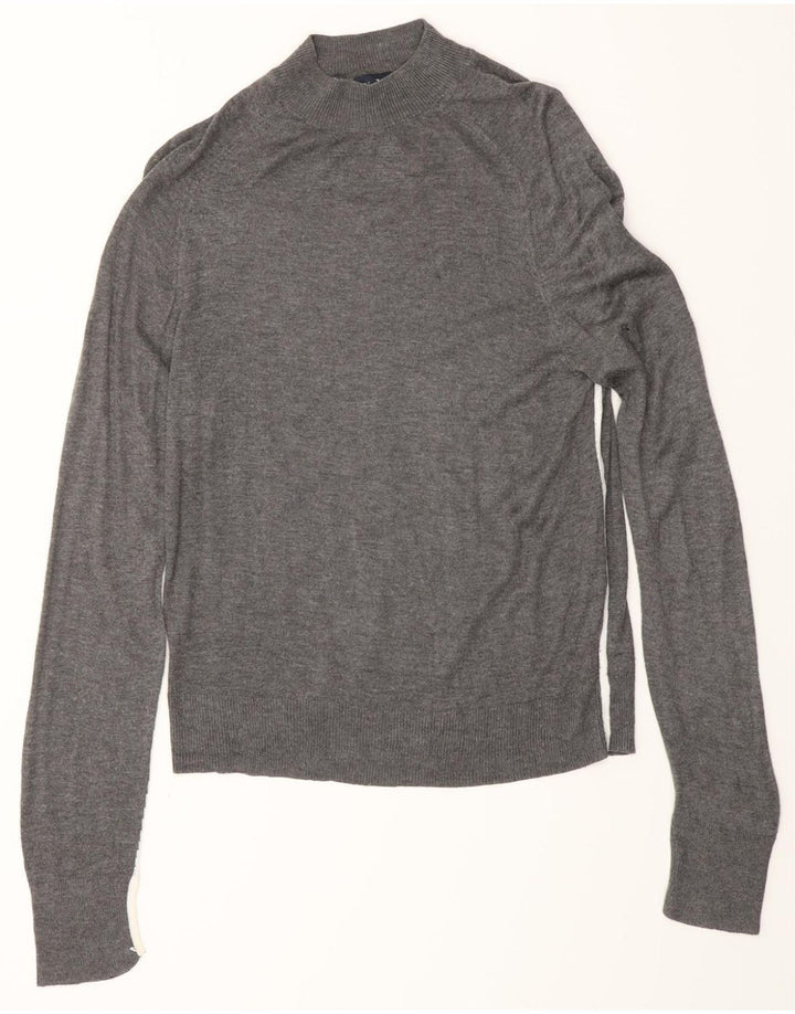 ZARA Pull à col roulé pour femme UK 12 Gris moyen Viscose