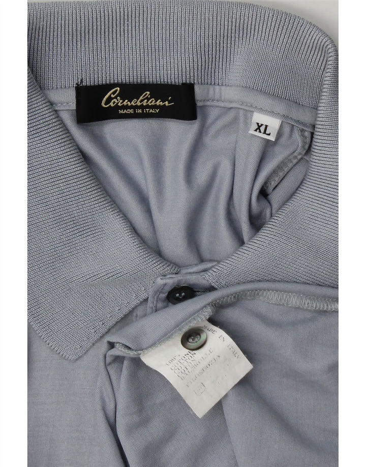 Corneliani Polo Homme XL Bleu Coton