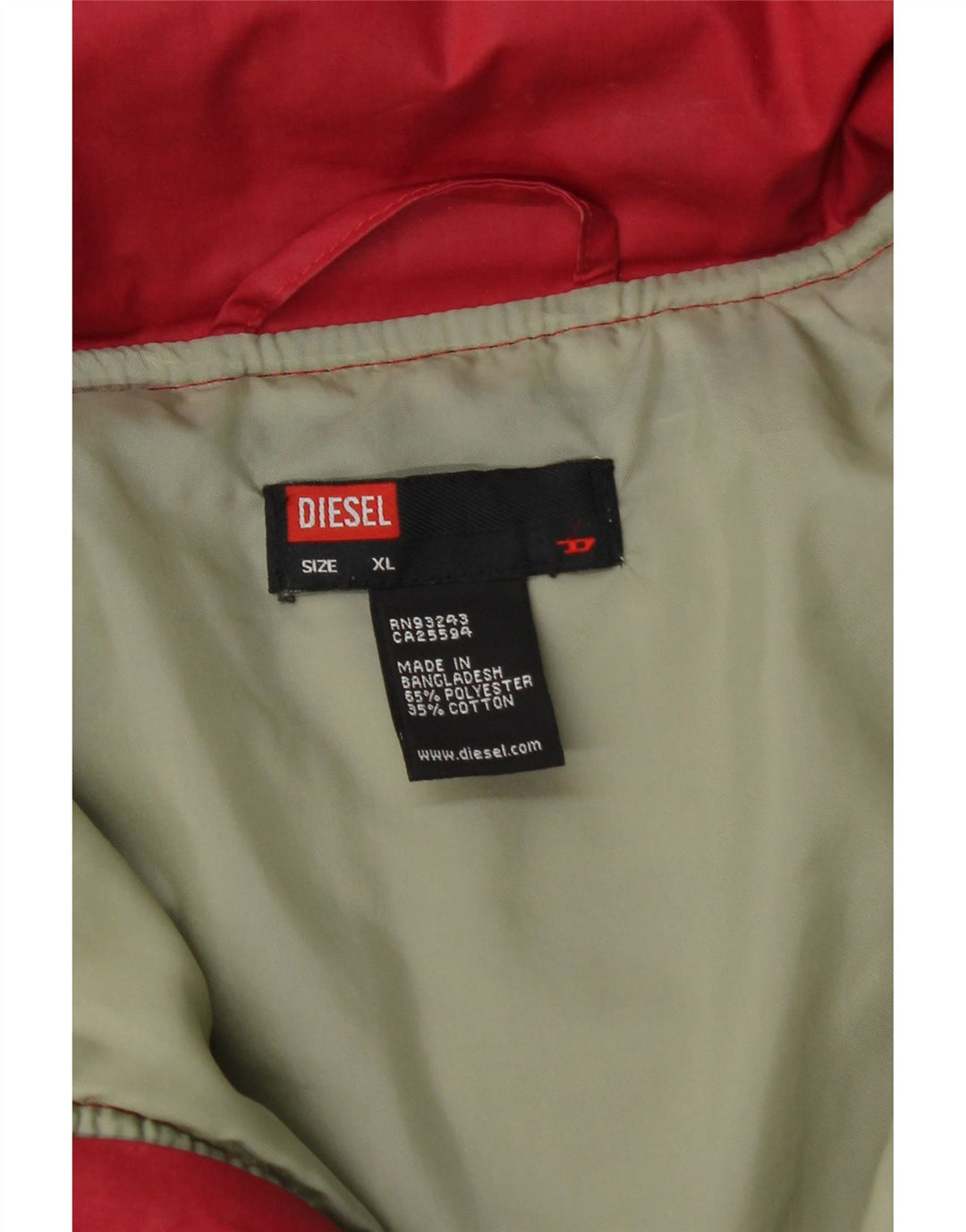 Diesel Veste matelassée homme UK 42 XL Rouge Polyester