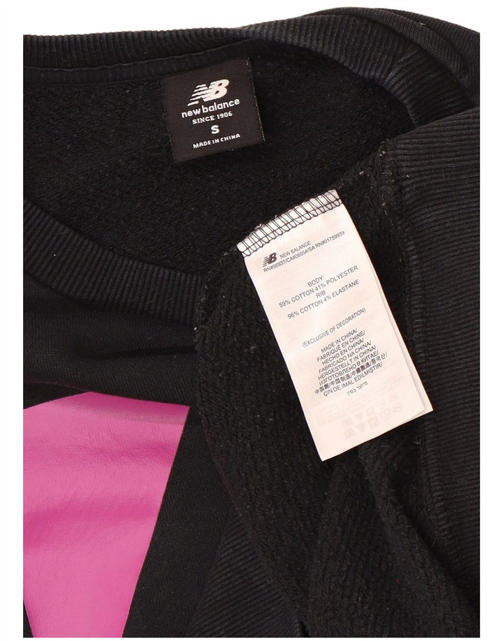 NEW BALANCE Sweat-shirt surdimensionné graphique pour femme UK 10 Small Noir