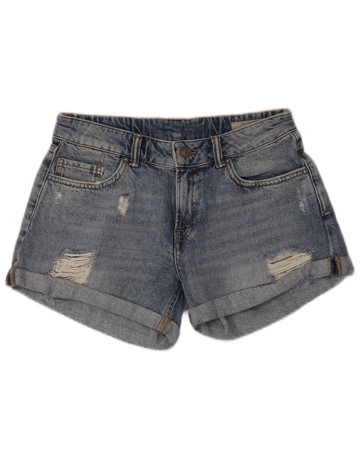 All Saints Short En Jean Déchiré W30 Coton Bleu Moyen Femme