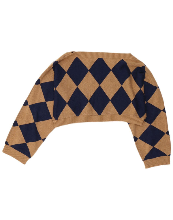 Benetton Pull ample à col bateau pour femme UK 14 Marron moyen