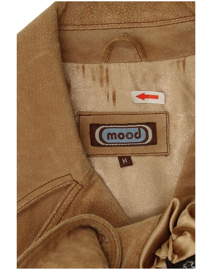 veste en daim femme vintage UK 38 cuir beige moyen