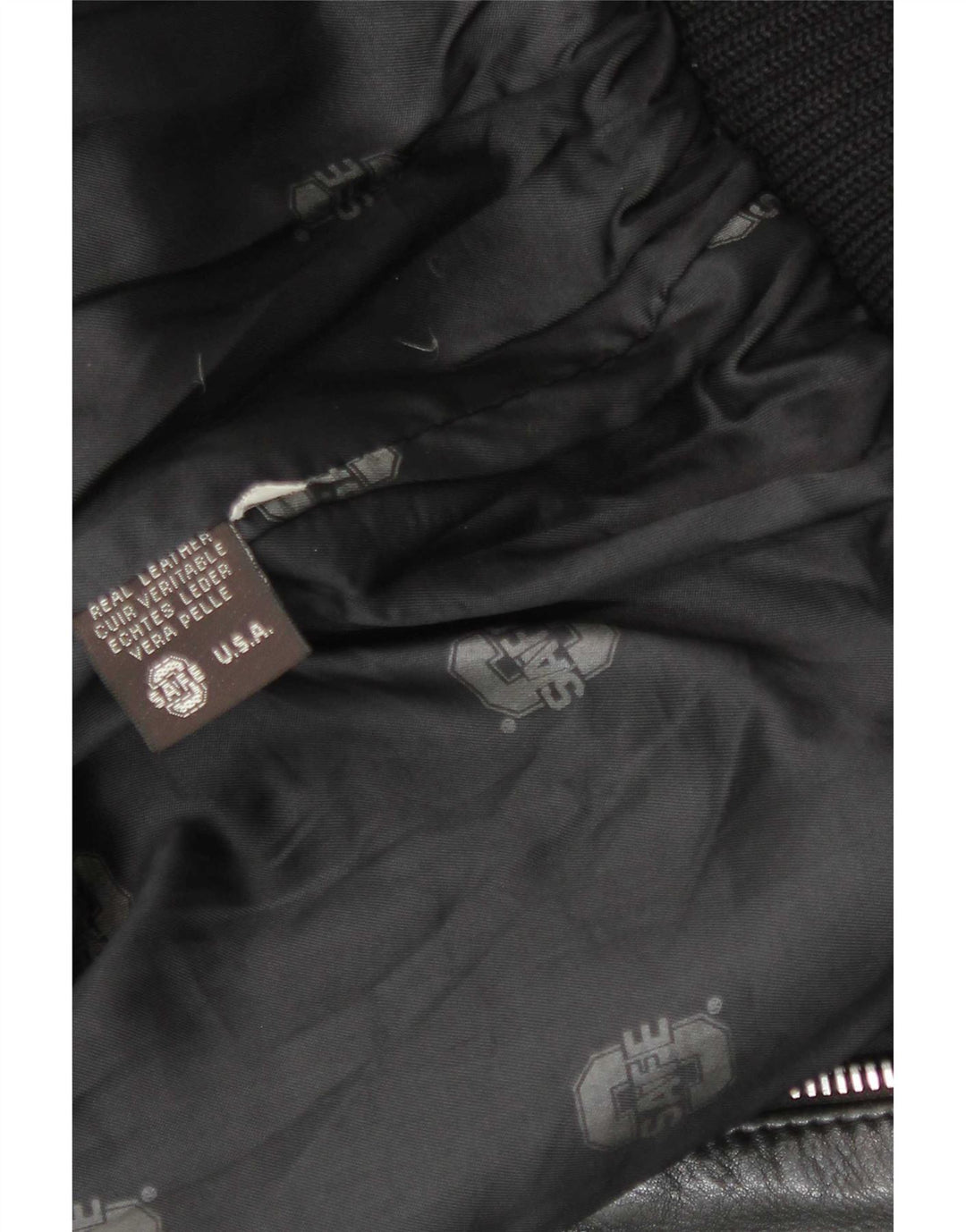 vintage Mens Militaire Cuir Flight Aviator Jacket UK 38 Moyen Noir