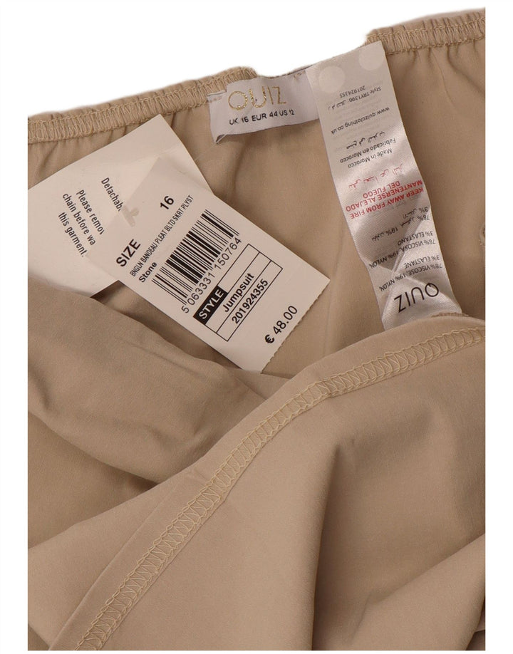 Quiz Combishort Sans Bretelles Femme UK 46 Large Beige Viscose