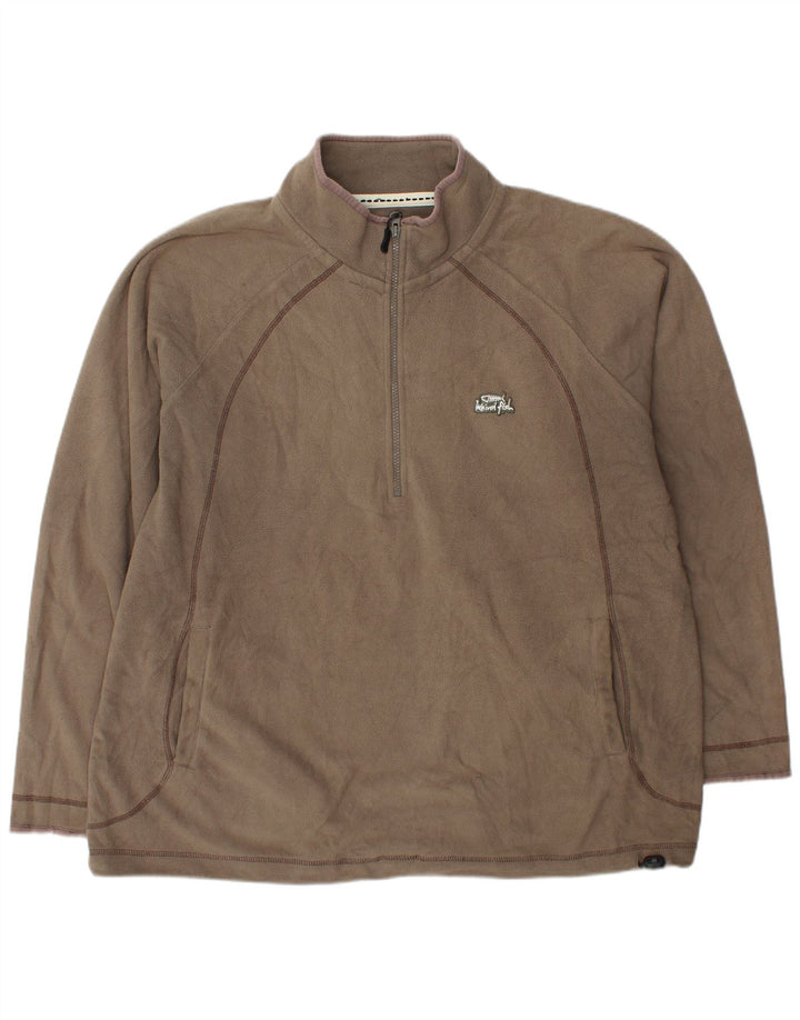 WEIRD FISH Pull Polaire Col Zippé Homme XL Gris