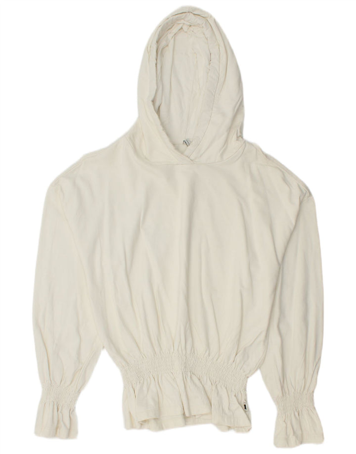 CARRERA Pull à capuche pour femme UK 16 Large Blanc Coton