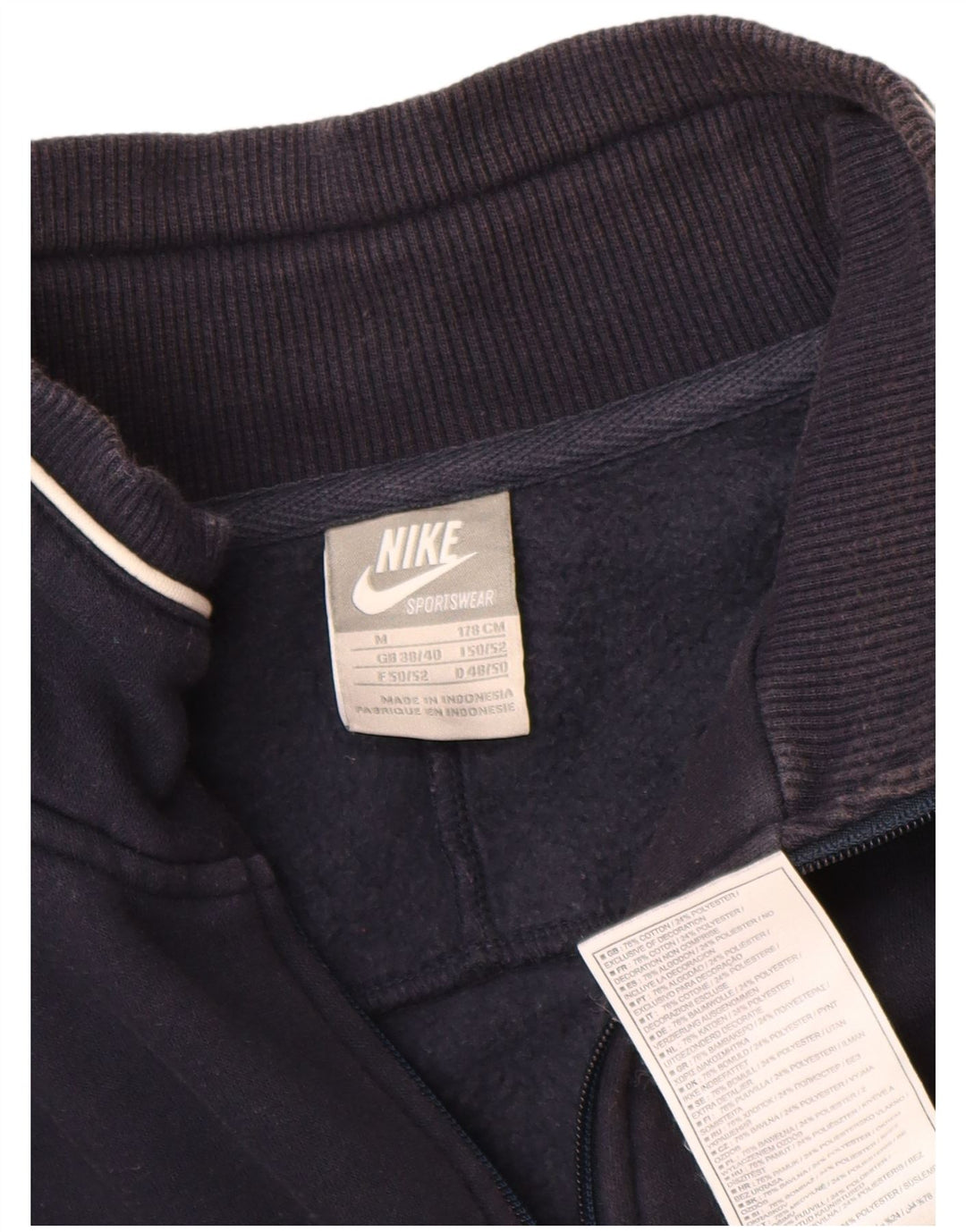 Nike Veste de survêtement pour homme UK 38/40 Bleu marine moyen en coton