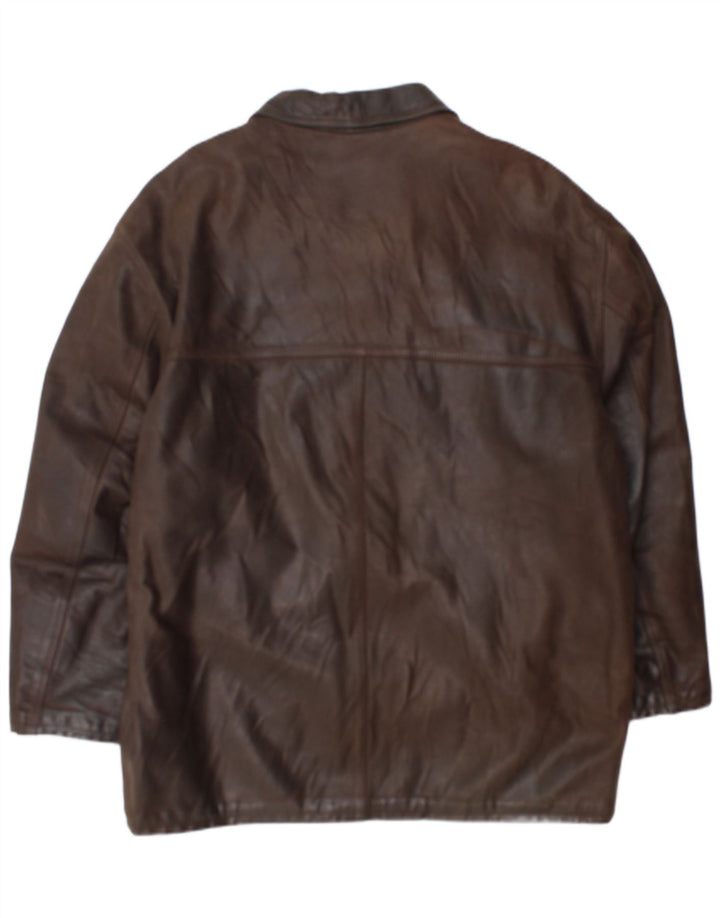 manteau en cuir homme vintage UK 38 Cuir brun moyen