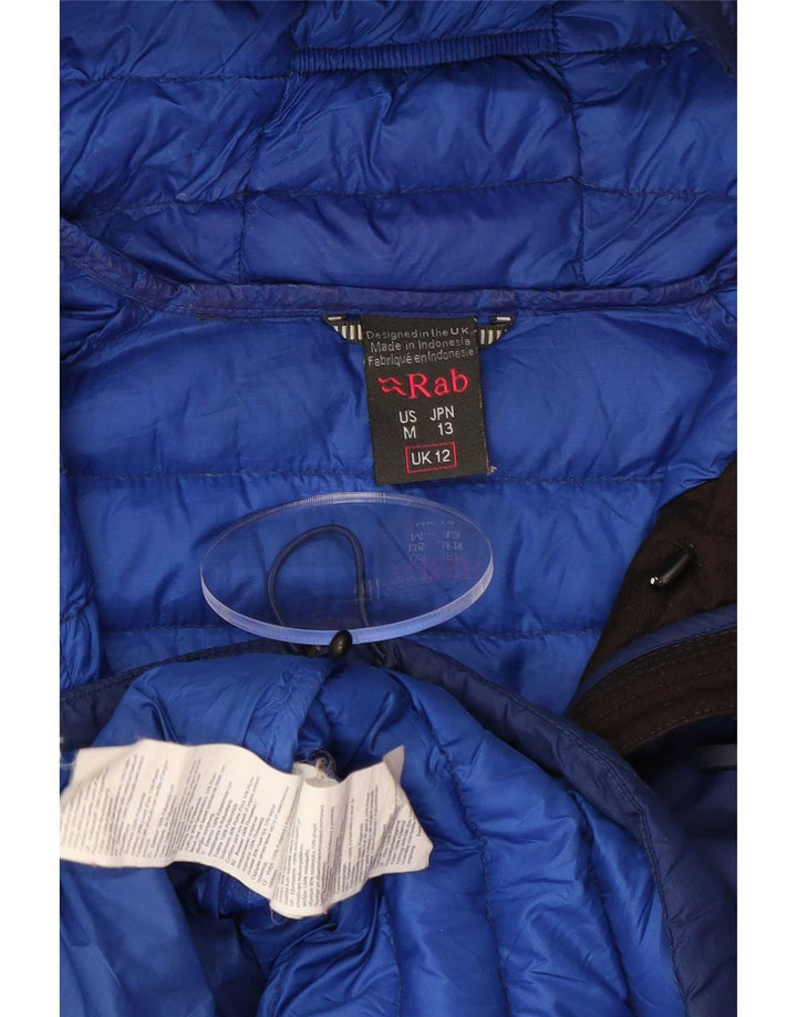 Rab Veste matelassée à capuche pour femme UK 12 Bleu moyen Polyamide