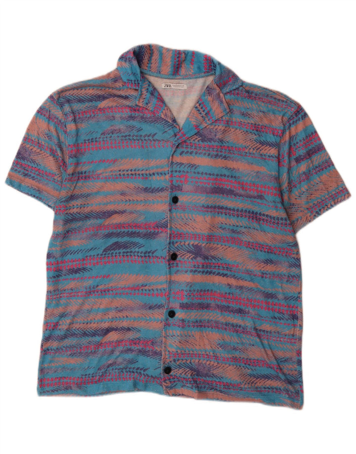 Chemise À Manches Courtes Zara Homme Rayé Multicolore Moyen
