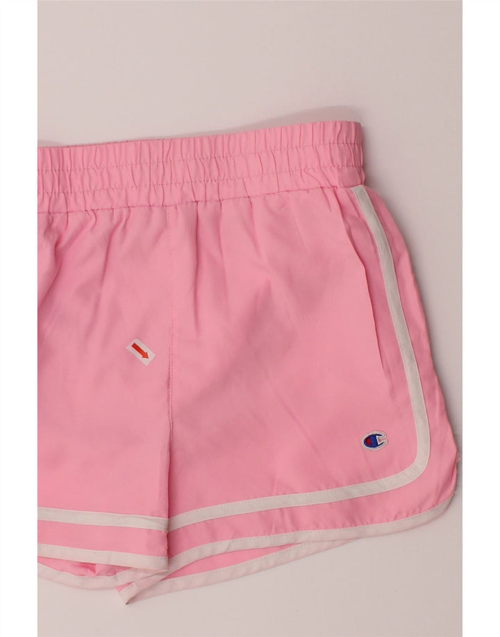 CHAMPION Girls Sport Shorts 9-10 Years Medium Pink Polyester Vintage Champion and Second-Hand Champion from Messina Hembry 