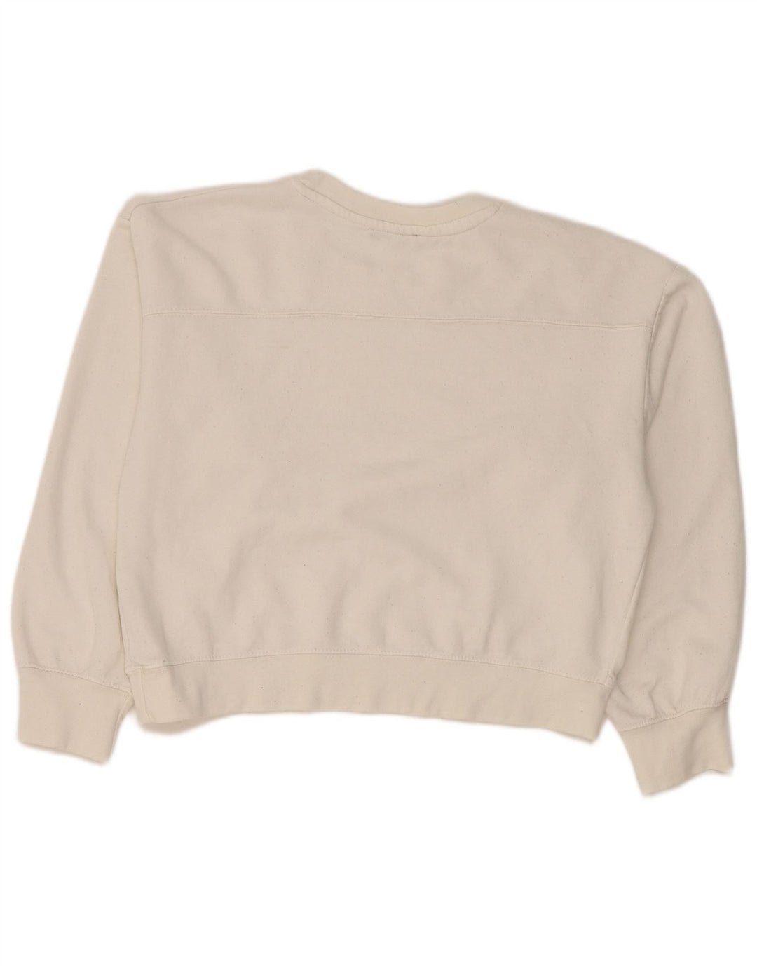 Zara Womens Crop Sweatshirt Jumper UK 14 Moyen Blanc Polyester