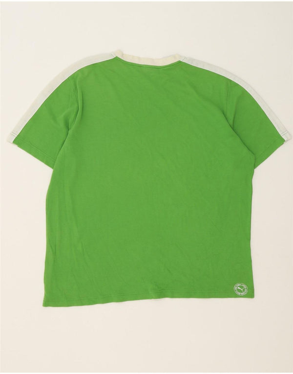 Puma T-Shirt Graphique Top XL Homme Vert Colorblock Cotton