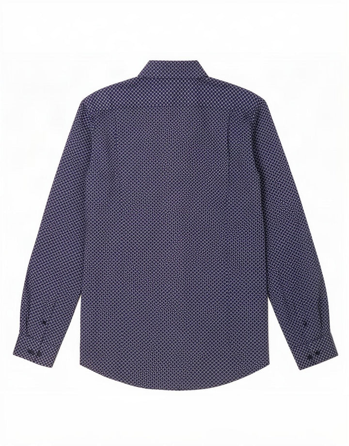 Guide London Chemise Homme Petit Carreau Bleu Marine Coton