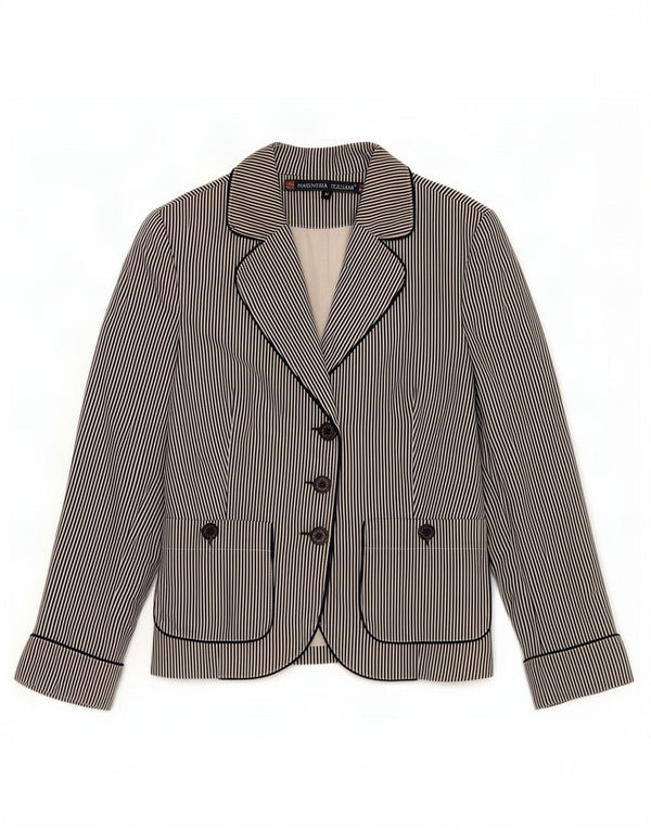 Marineria Italiana Veste Blazer Femme UK 14 Moyen Bleu Marine Nautique