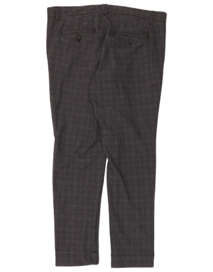 Jack & Jones Pantalon Chino Slim Marco Homme W36 L32 Gris Carreaux Polyester