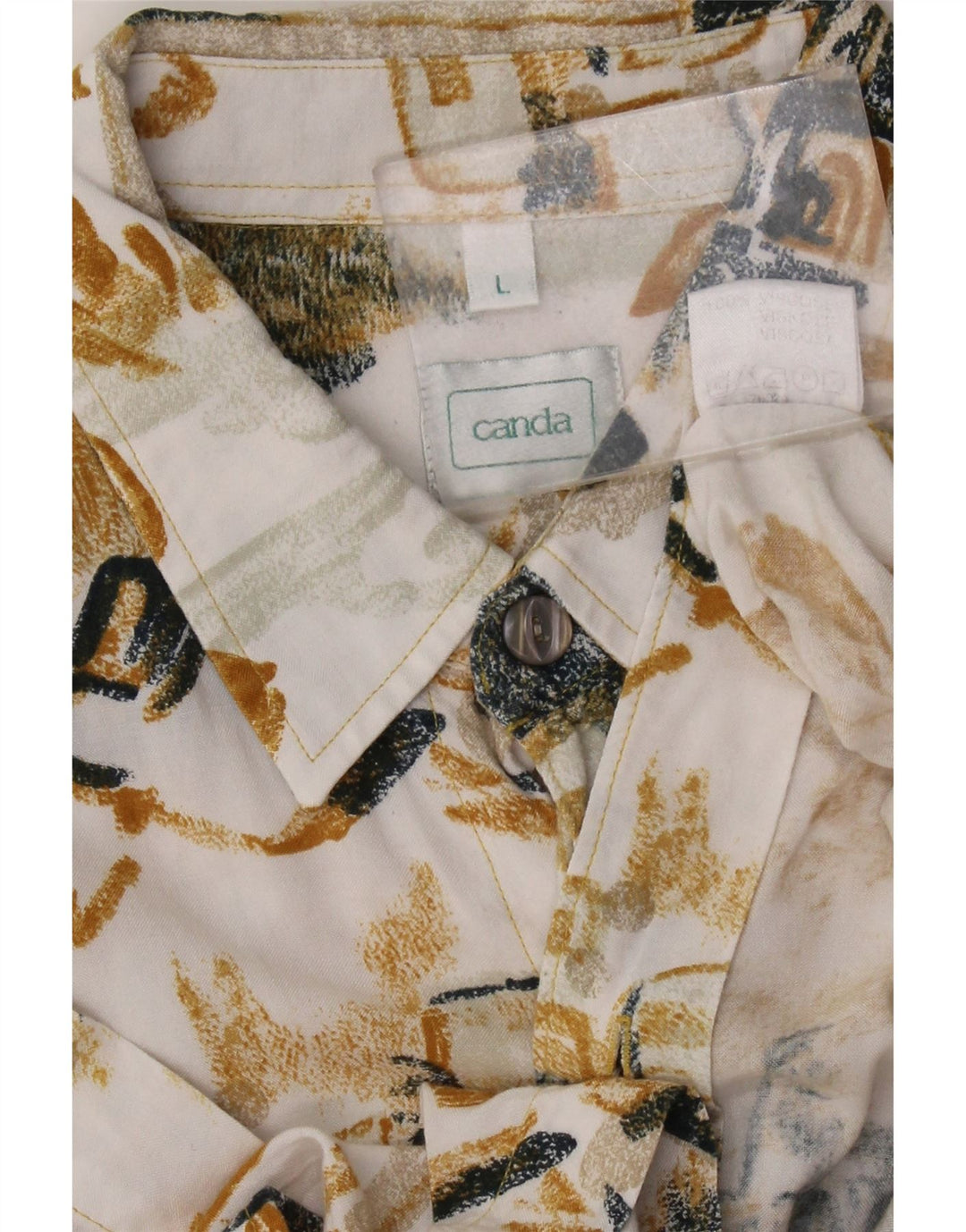 Canda Chemise à Manches Courtes Homme Grand Patchwork Multicolore Viscose