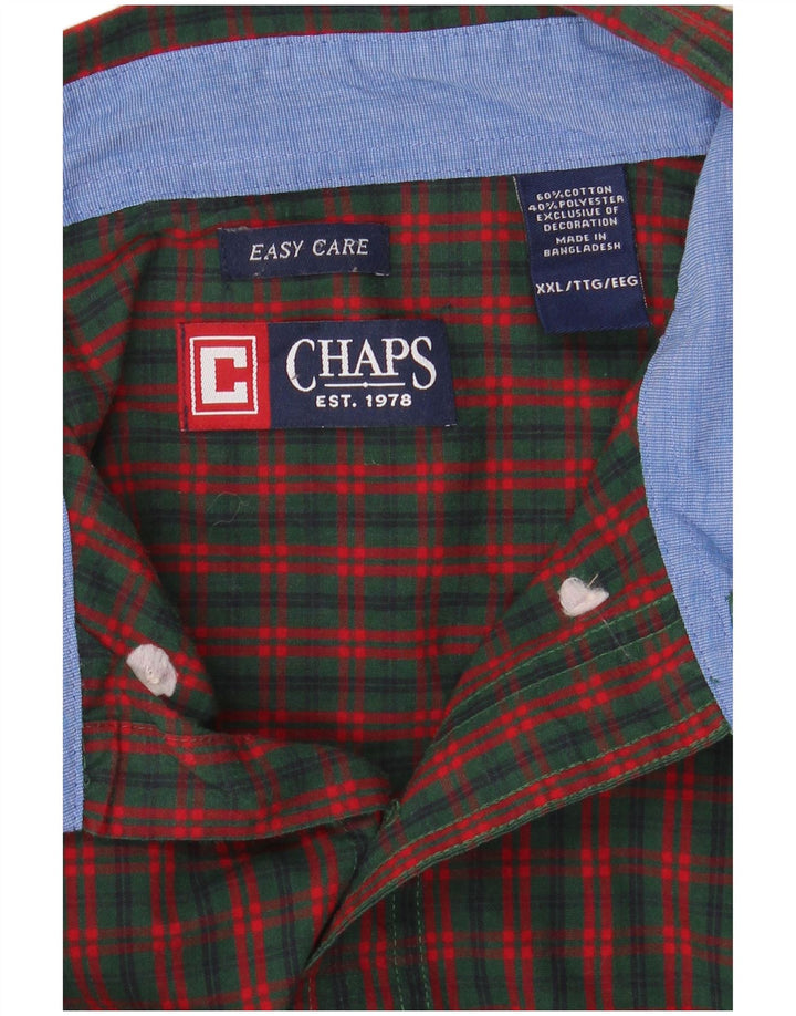 Chaps Chemise Homme 2XL Vert Carreaux Coton