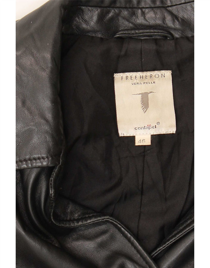 Conbipel Manteau en Cuir Free Heron Femme IT 46 Large Noir