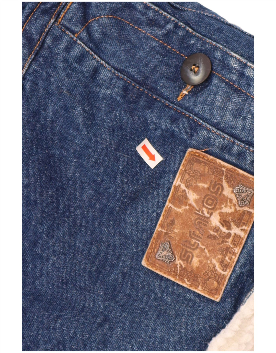 STRATOS Veste Sherpa en Jean pour Homme UK 42 XL Bleu Coton