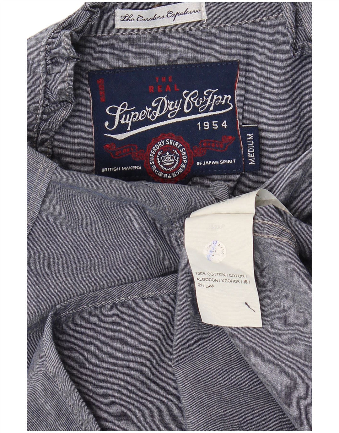 SUPERDRY Chemisier à volants sur le devant pour femme UK 12 Bleu marine moyen