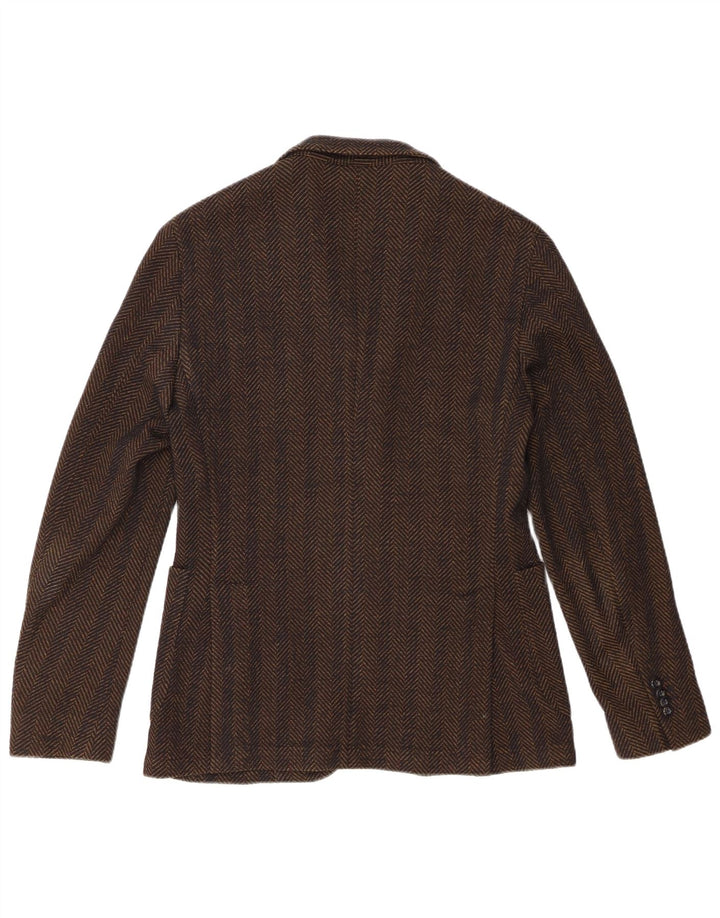 Manuel Ritz Veste blazer à 3 boutons pour homme IT 50 Grand chevrons noirs