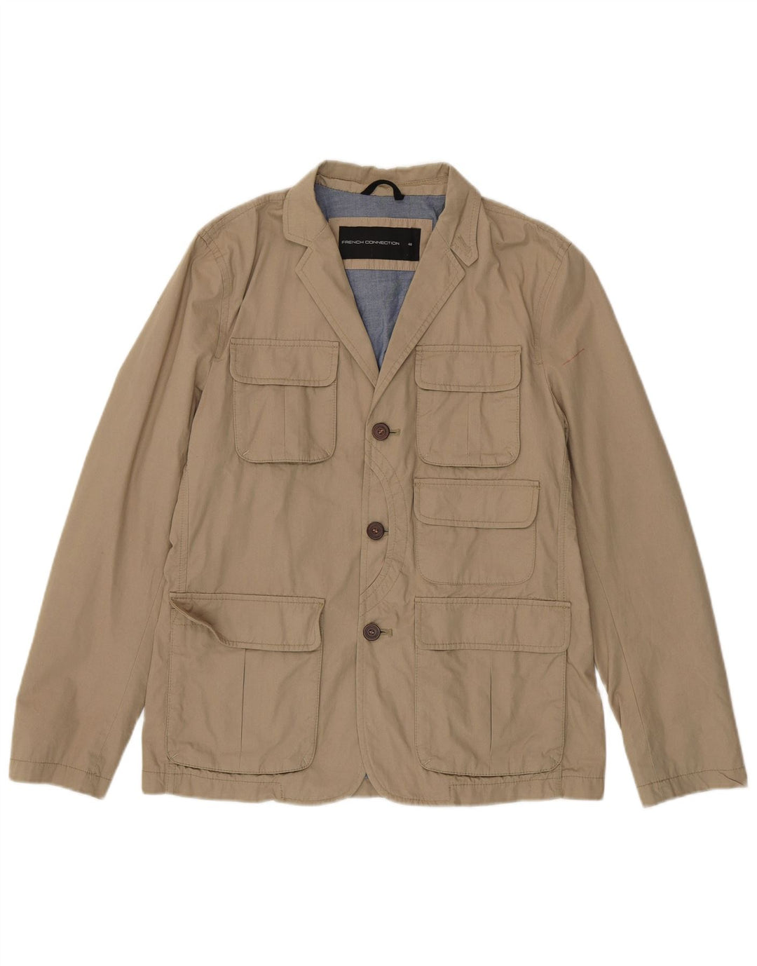 French Connection Veste utilitaire pour homme UK 40 Large Beige Coton
