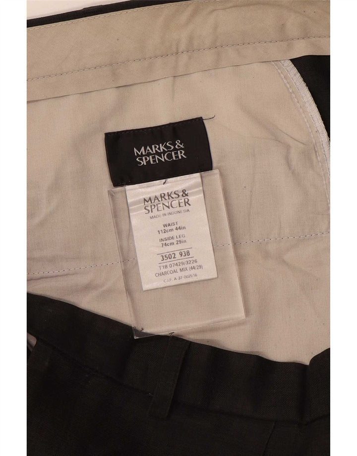 Marks & Spencer Pantalon de costume pour homme W44 L29 Gris Polyester