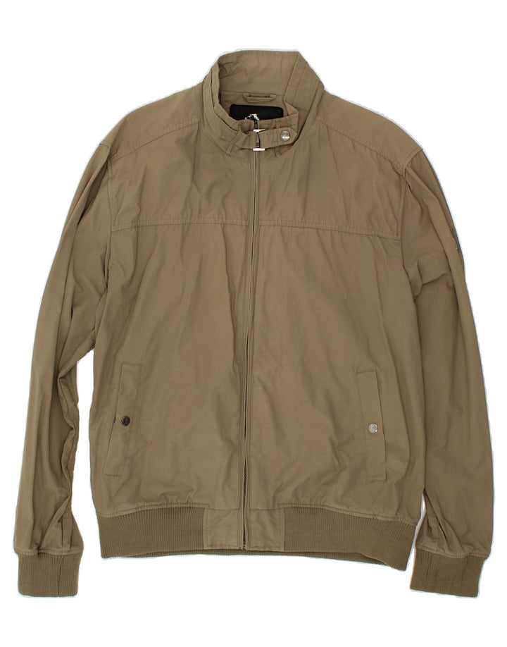 REFRIGUE Womens Bomber Jacket UK 20 2XL Beige Cotton Vintage Refrigue and Second-Hand Refrigue from Messina Hembry 
