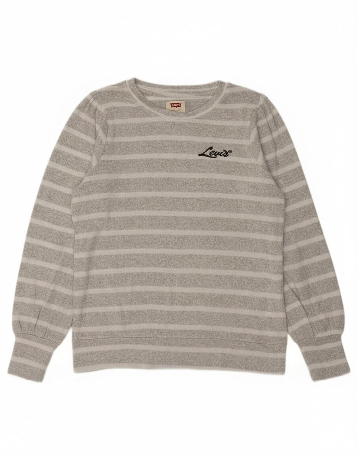 Levi's Sweatshirt Fille 13-14 ans Gris Rayé Viscose
