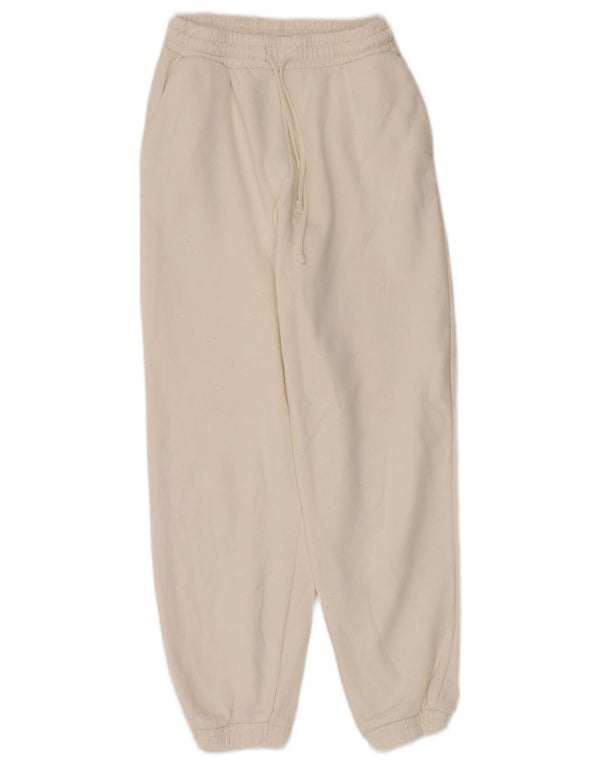 Zara Femme Pantalon De Survêtement Joggers UK 8 Small Blanc