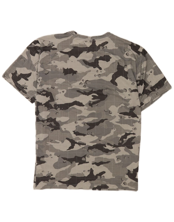 Nike Hommes Dri Fit T-Shirt Haut Large Gris Camouflage Polyester