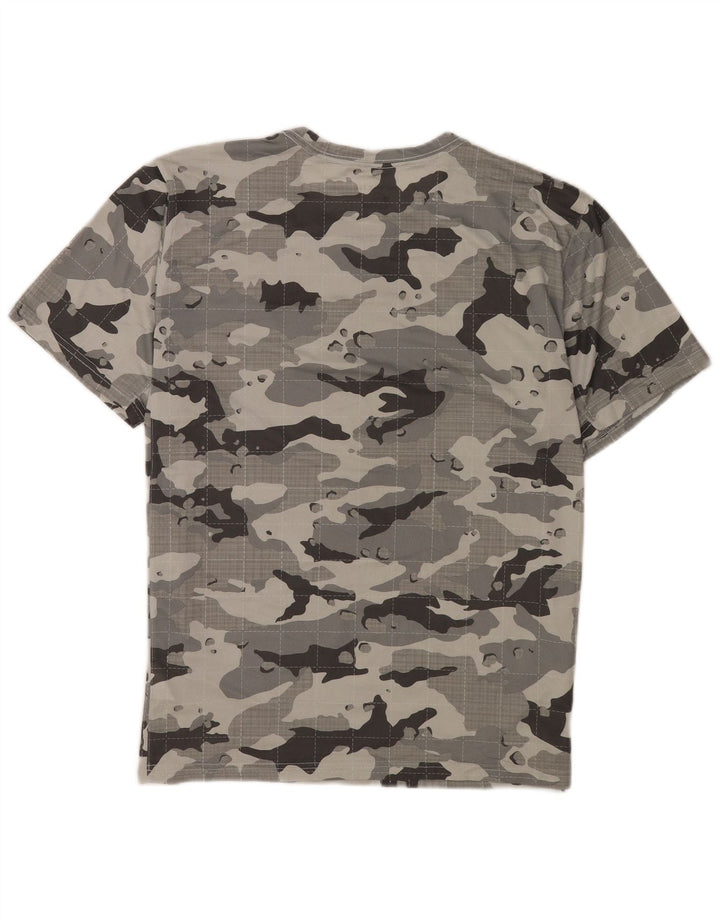 Nike Hommes Dri Fit T-Shirt Haut Large Gris Camouflage Polyester