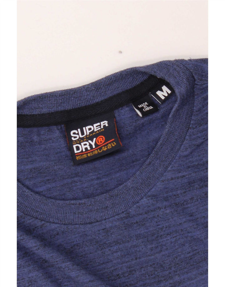Superdry T-Shirt Regular Graphic Homme Bleu Moyen Moucheté Coton