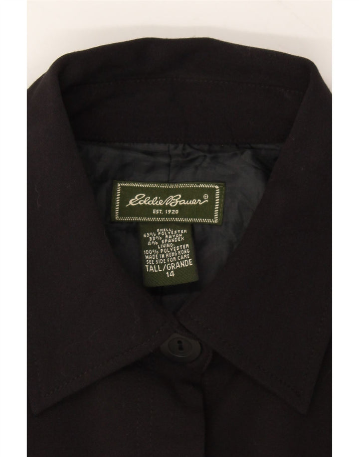 EDDIE BAUER Womens 5 Button Blazer Jacket US 14 XL Black Polyester Vintage Eddie Bauer and Second-Hand Eddie Bauer from Messina Hembry 