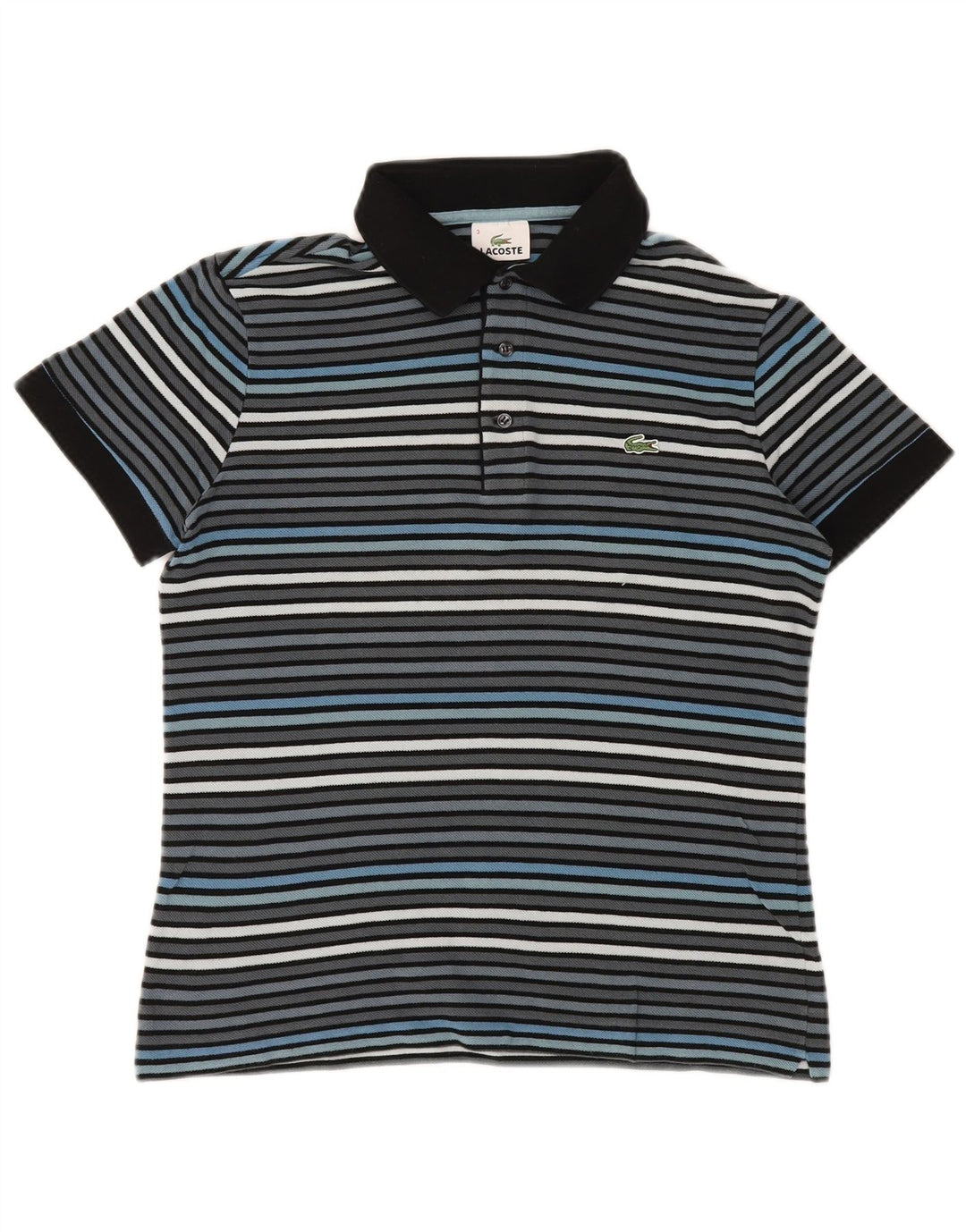 Lacoste Polo Homme Taille 3 Petit Coton Rayé Gris