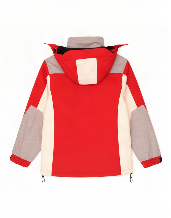 Kappa Veste de ski à capuche pour femme UK 14 Polyester color block rouge moyen