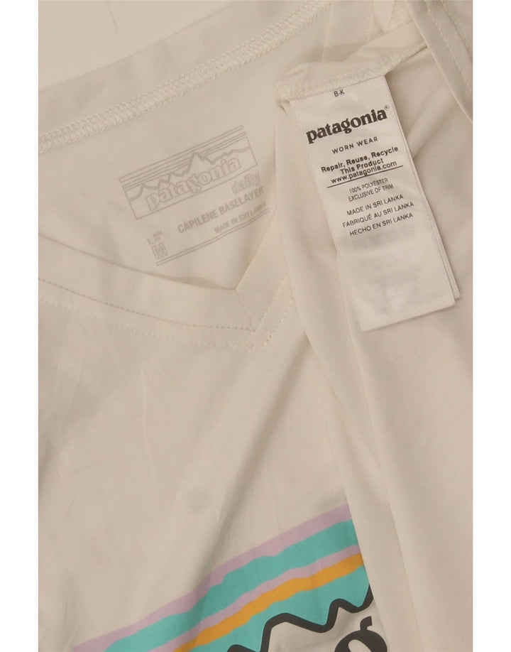 Patagonia T-Shirt Graphique Homme Blanc Moyen Polyester